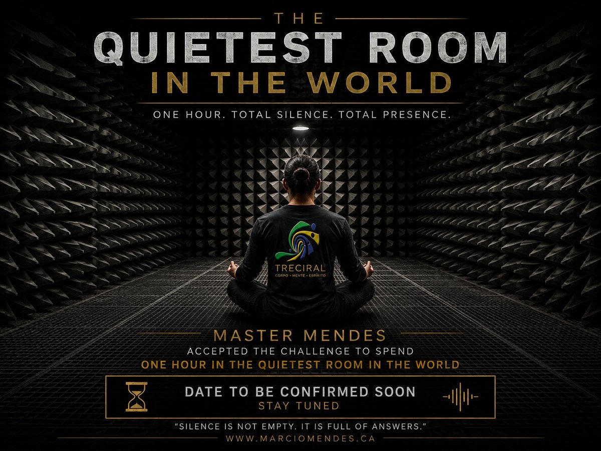 The Quietest Room in the World — one hour, total silence, total presence. Master Mendes accepted the challenge to spend one hour in the quietest room in the world. Date to be confirmed soon, stay tuned.
